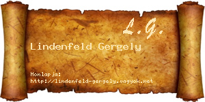 Lindenfeld Gergely névjegykártya